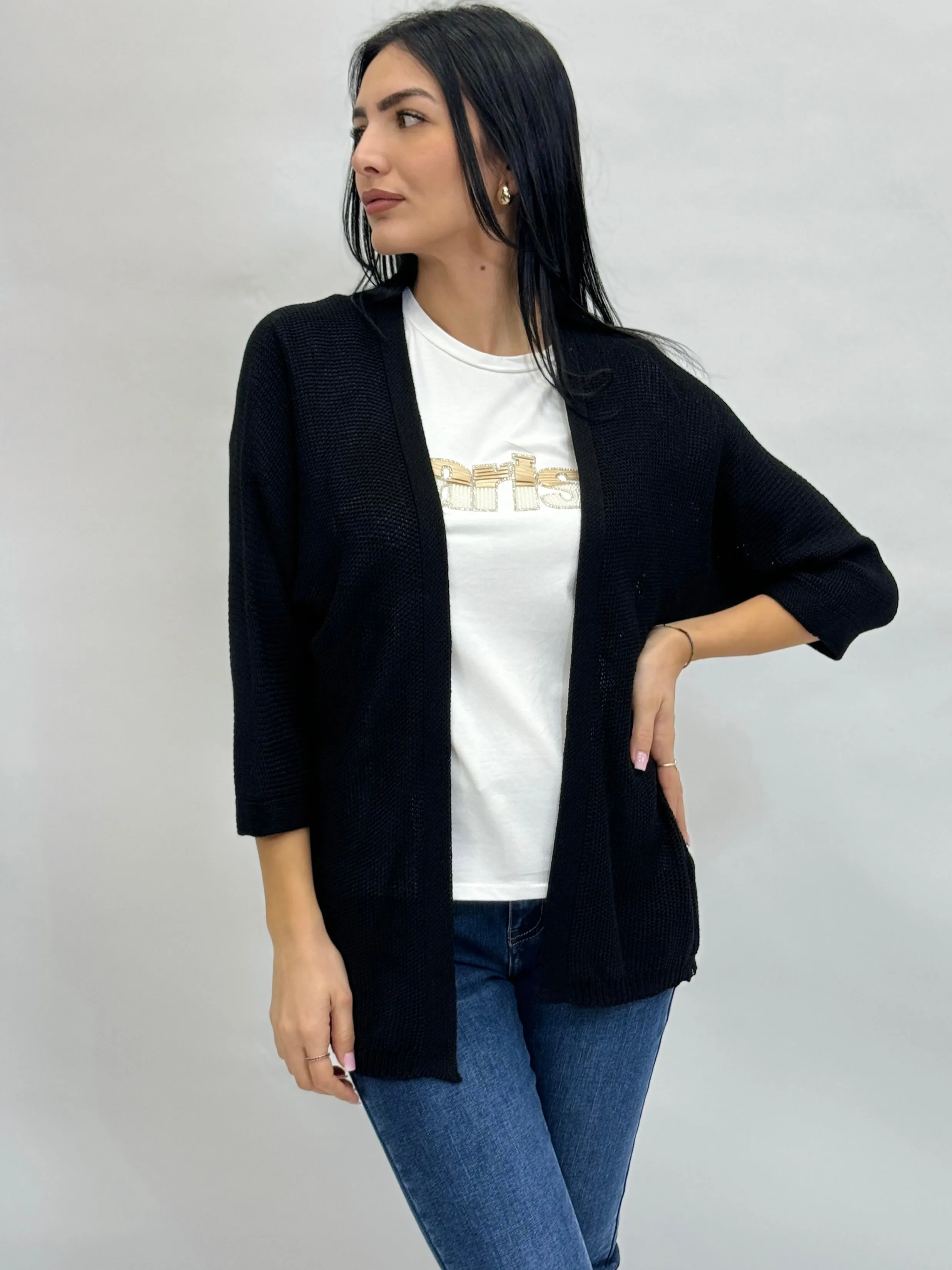 Cardigan lungo con maniche lungo