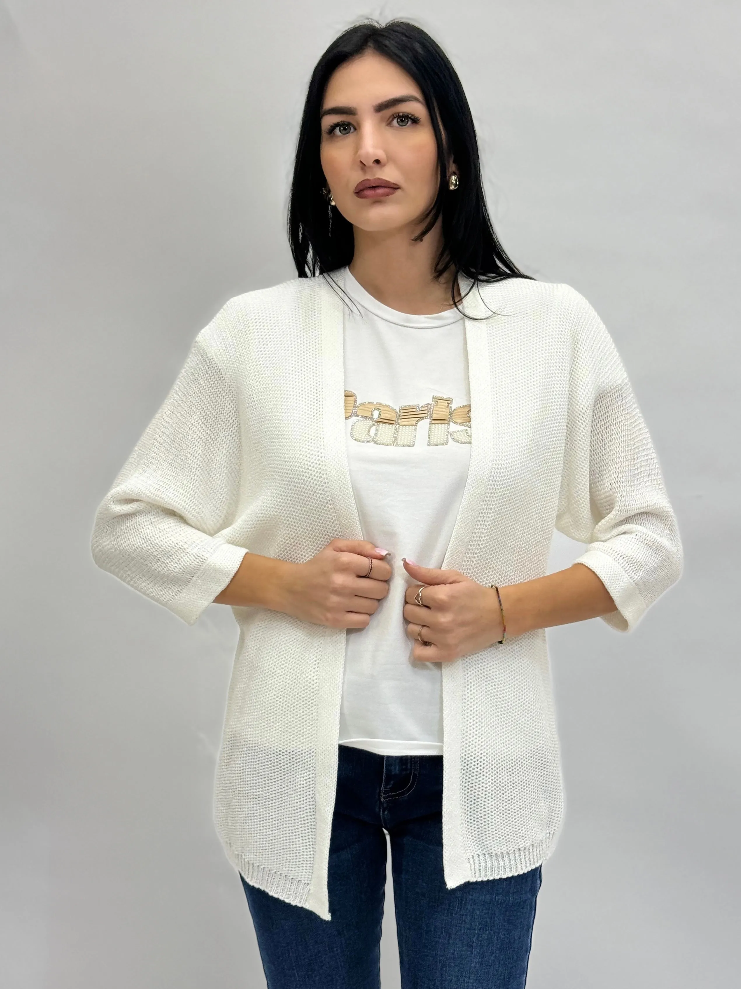 Cardigan lungo con maniche lungo