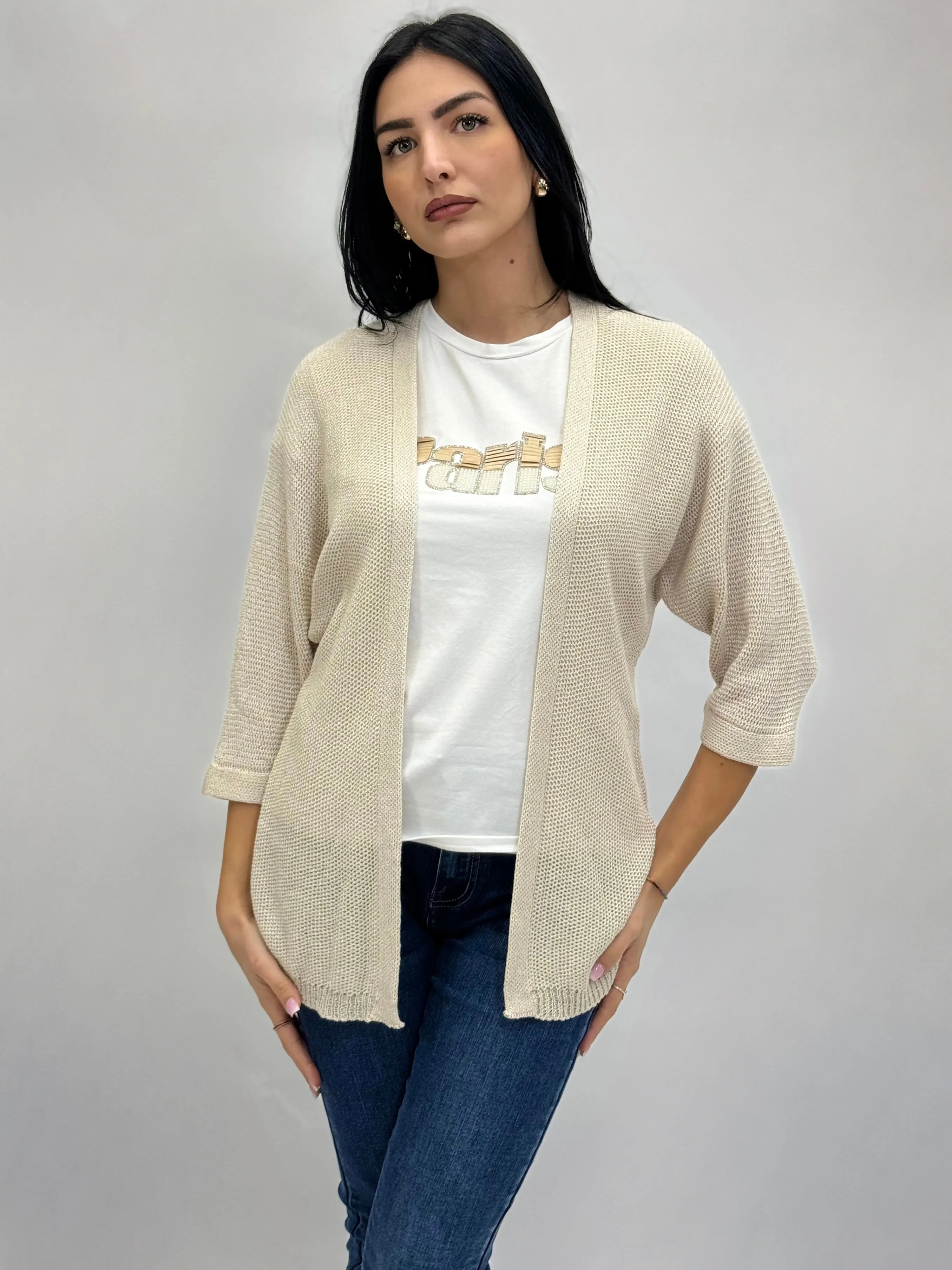 Cardigan lungo con maniche lungo