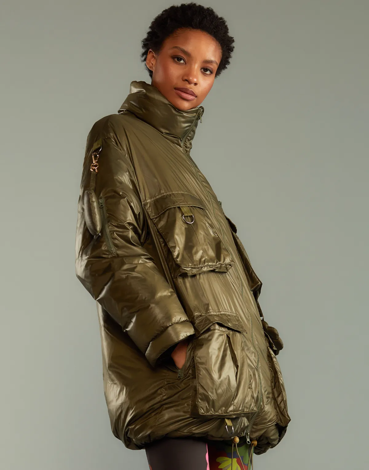 Cargo Pocket Puffer Coat