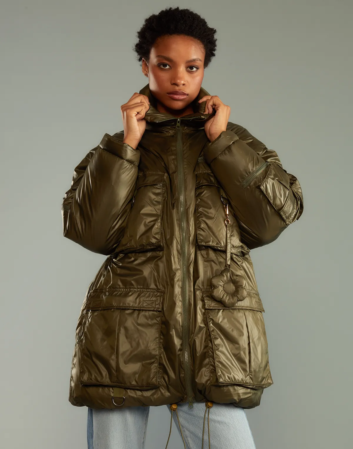 Cargo Pocket Puffer Coat