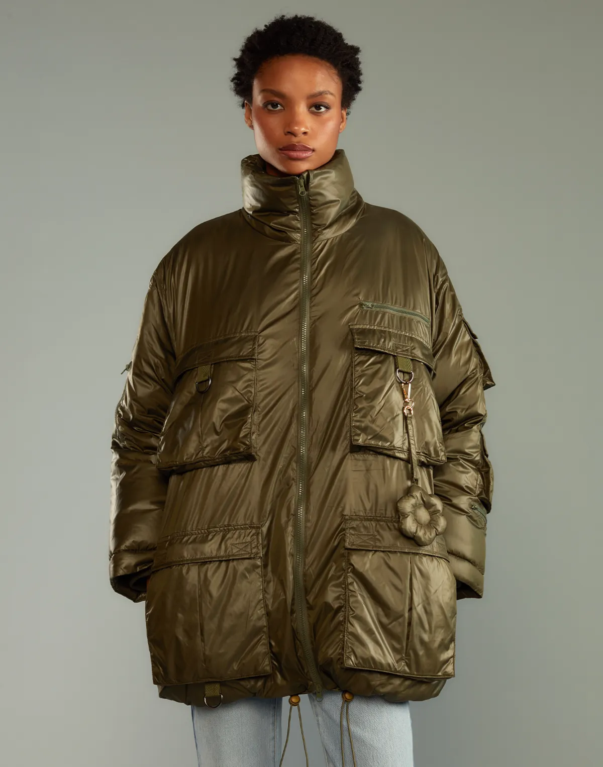 Cargo Pocket Puffer Coat