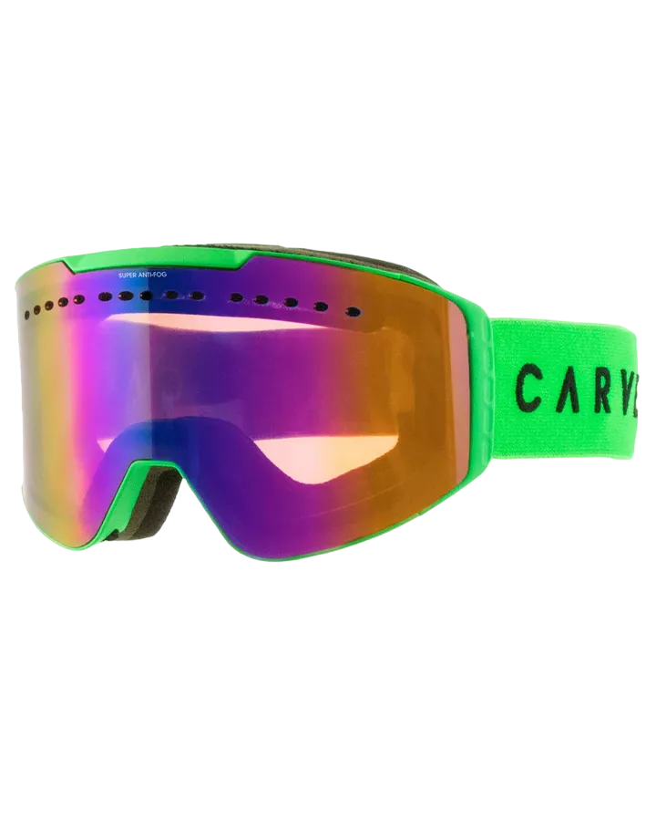 Carve White Out Snow Goggles - Matte Green / Orange w/ Green Iridium - 2023