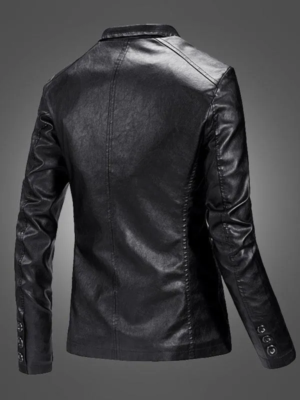 Casual Leather Slim Fit Men's Blazer