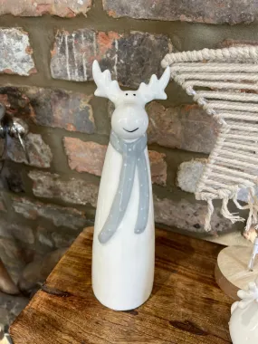 Ceramic Grey Scarf Reindeer