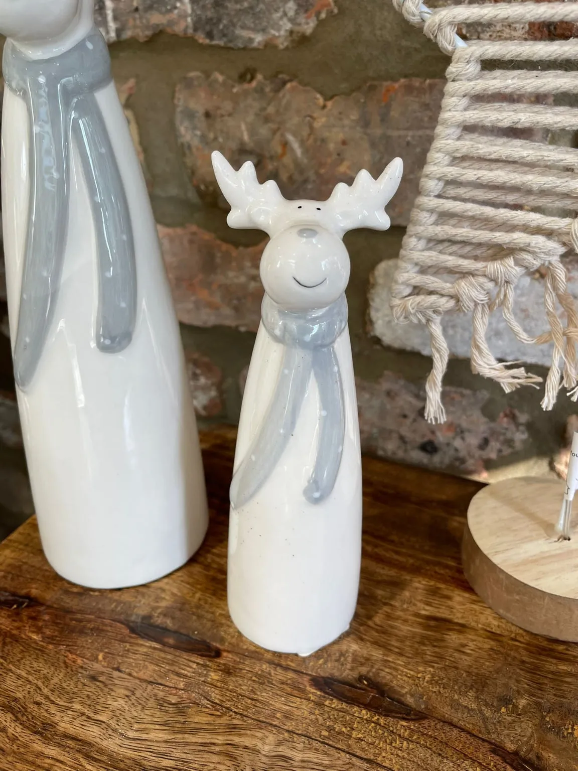 Ceramic Grey Scarf Reindeer