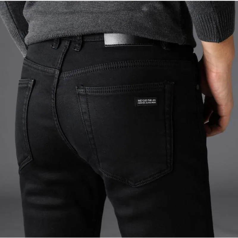 Classic Style Pure Slim-Fit Stretch Jeans - Business Fashion Denim Pants