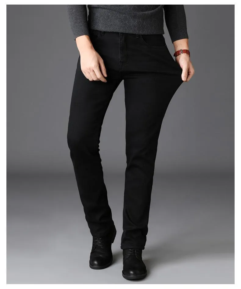 Classic Style Pure Slim-Fit Stretch Jeans - Business Fashion Denim Pants