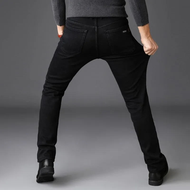 Classic Style Pure Slim-Fit Stretch Jeans - Business Fashion Denim Pants