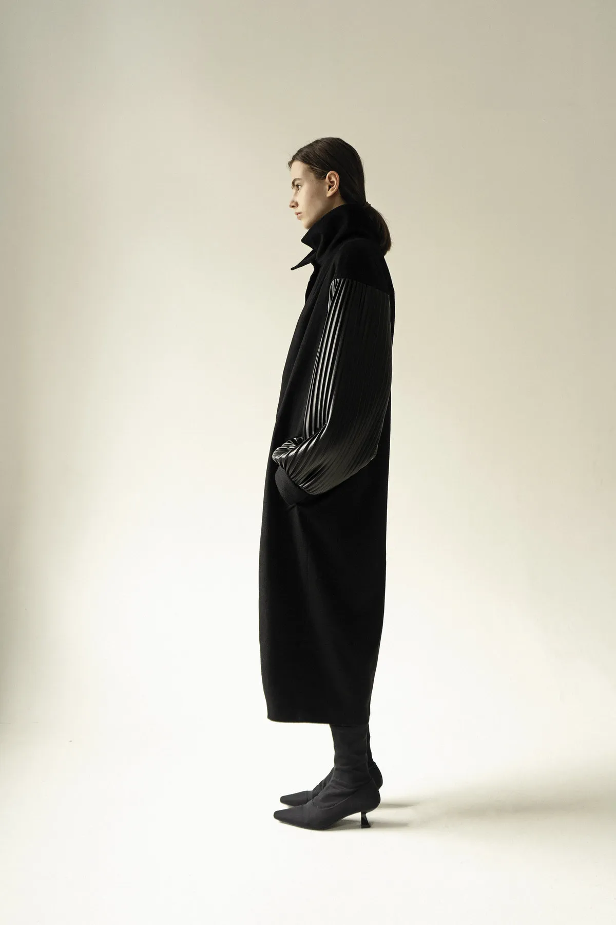 Cocoon Wool Coat - Black