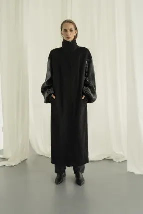 Cocoon Wool Coat - Black