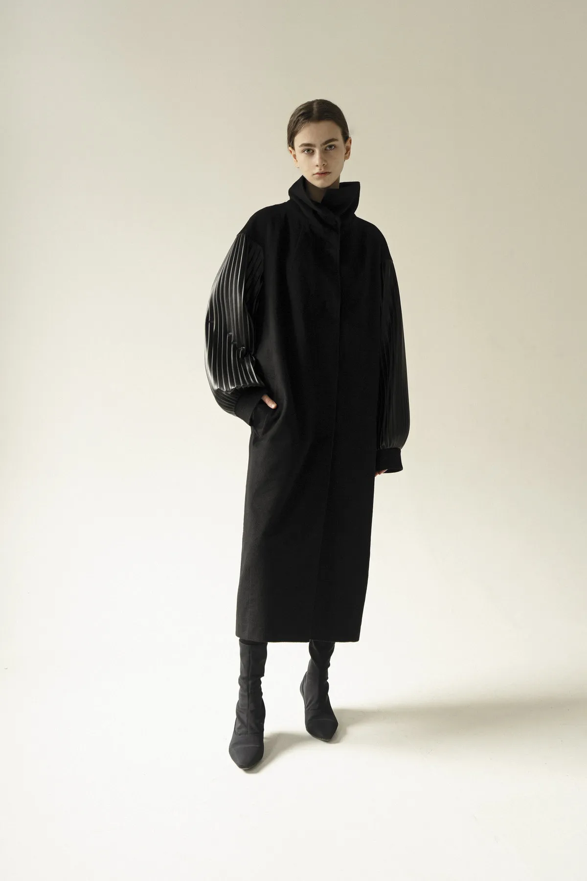 Cocoon Wool Coat - Black