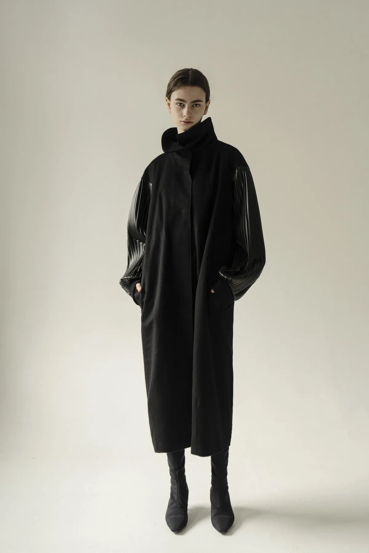 Cocoon Wool Coat - Black