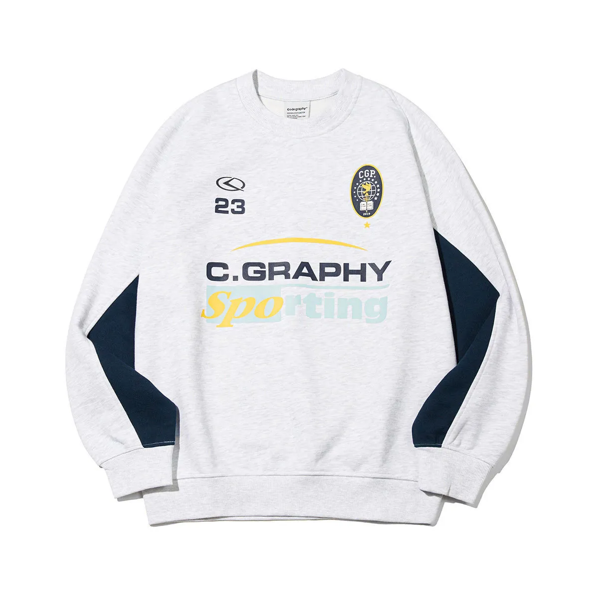 Code graphy  |Crew Neck Unisex Sweat Street Style Bi-color Long Sleeves