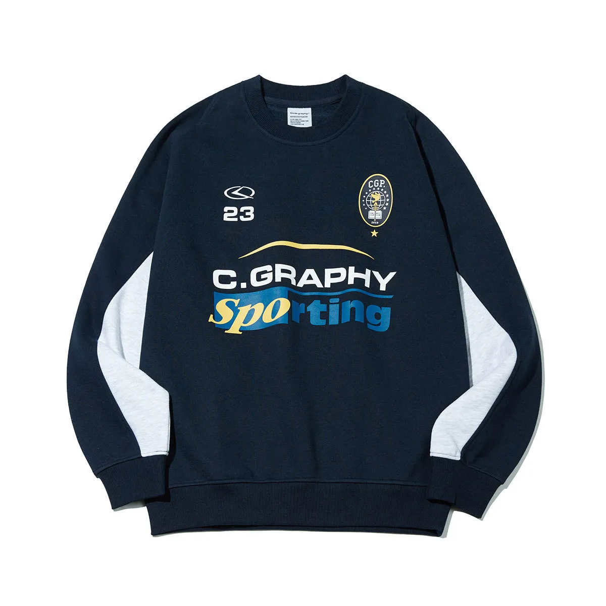 Code graphy  |Crew Neck Unisex Sweat Street Style Bi-color Long Sleeves