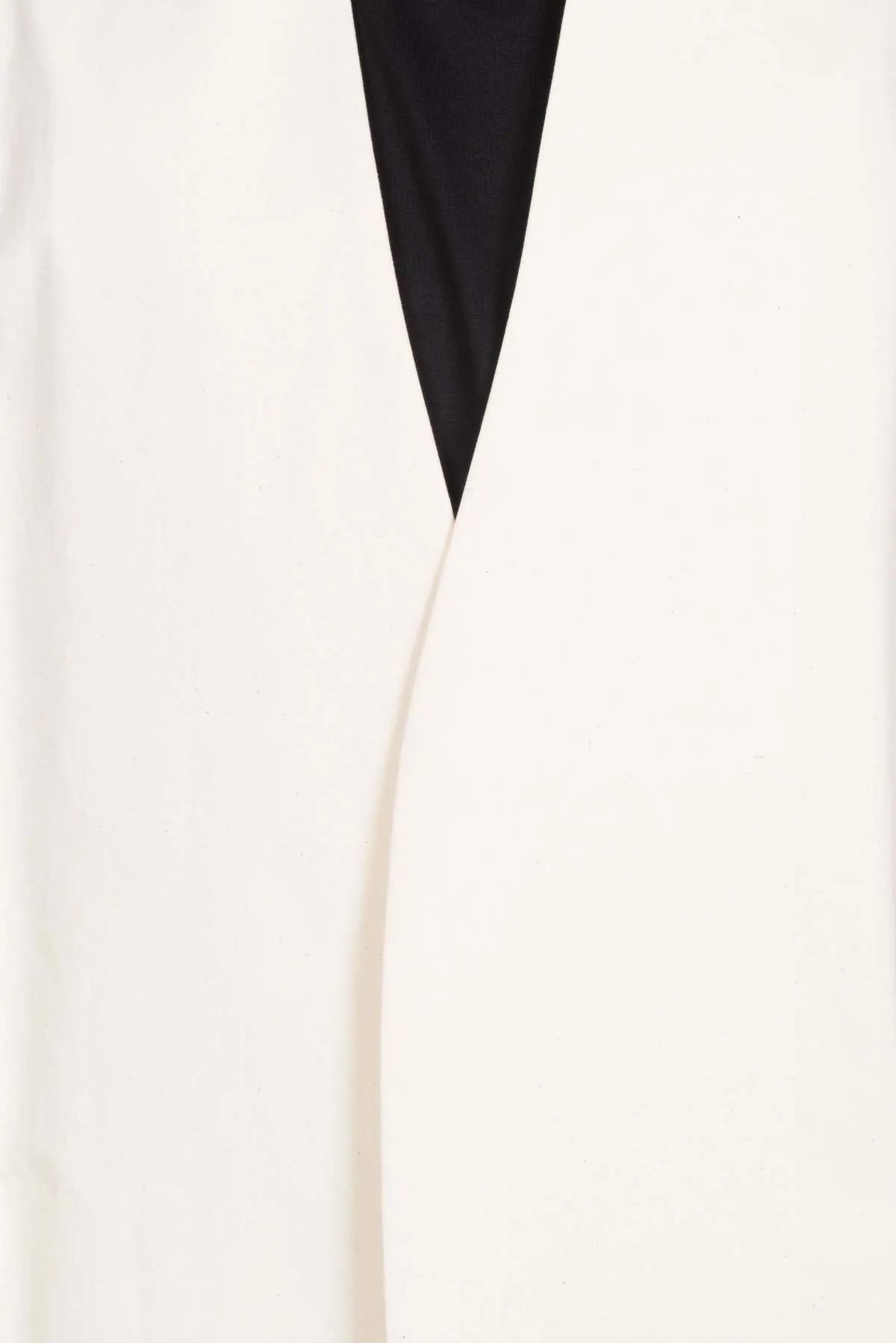 Collarless Long Coat - White 