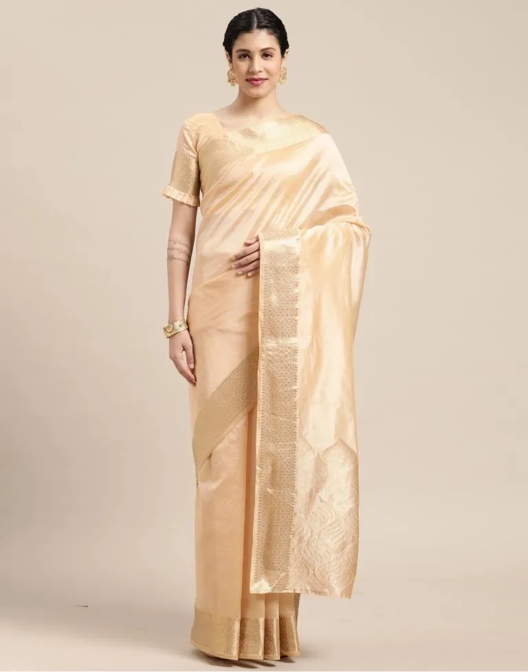 Cream Kanjivaram Silk Saree