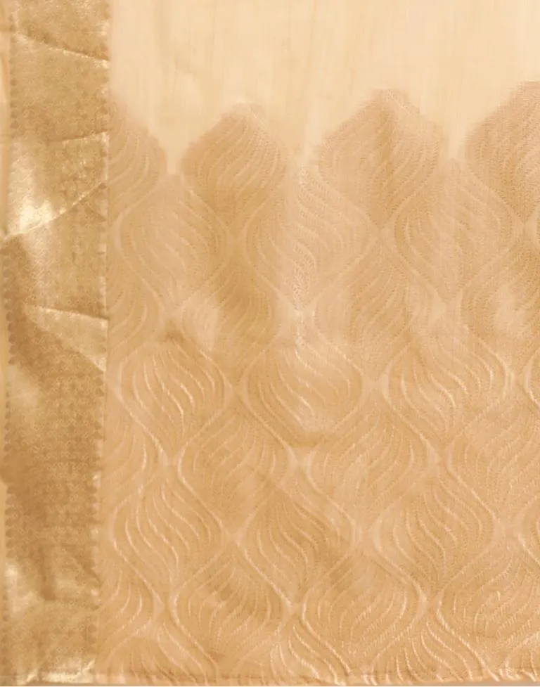 Cream Kanjivaram Silk Saree