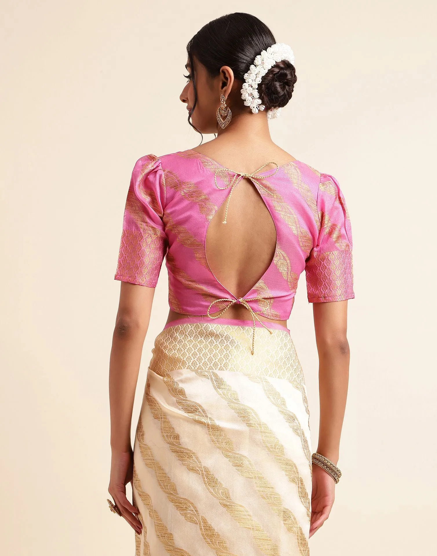 Cream Silk Saree