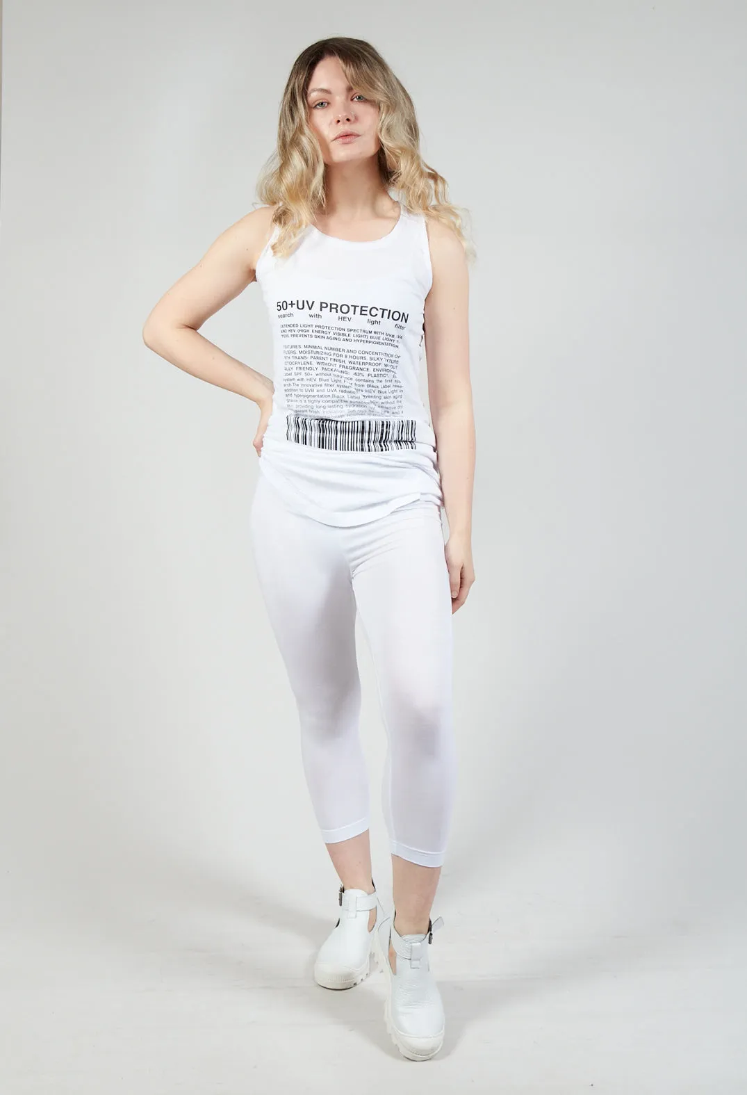 Cropped Jersey Leggings in White