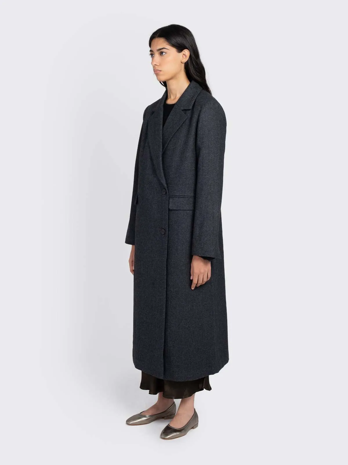 Delphines Coat - Grey Melange