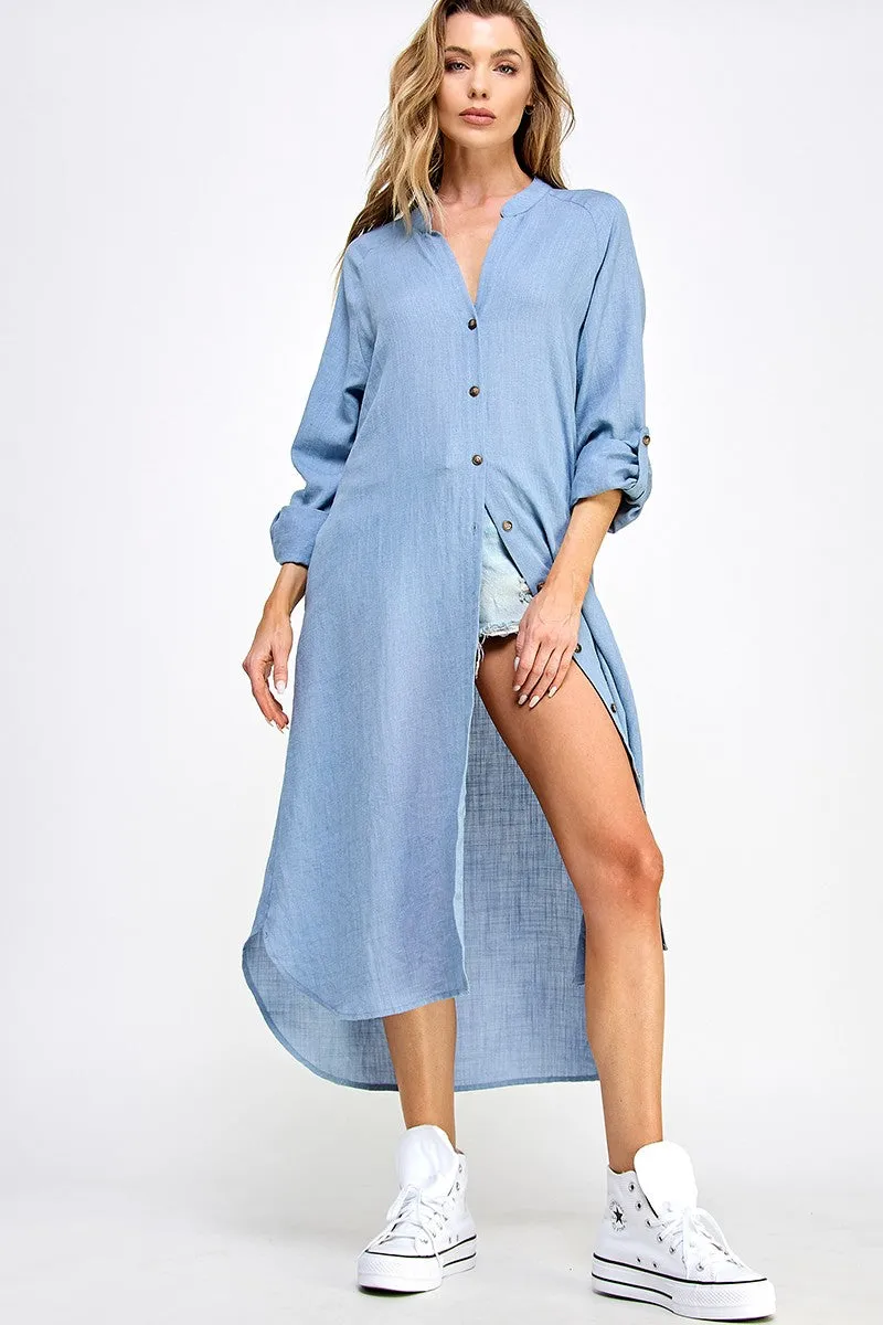 Denim Blue KC Button Down Dress