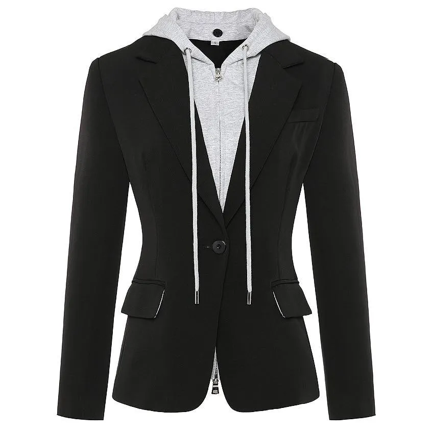 Detachable Hooded Blazer For Women