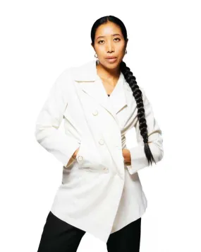 Double Breasted Trench Coat - Cream