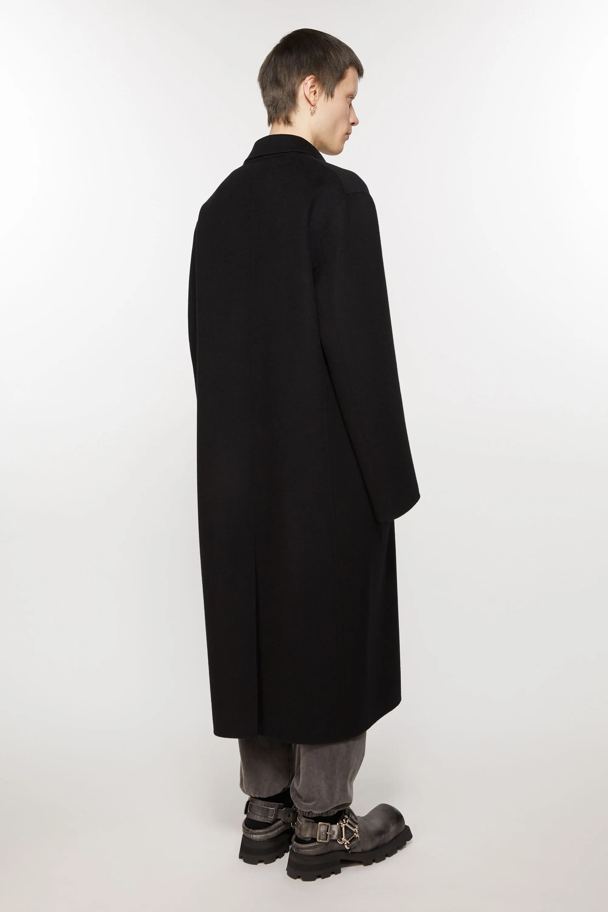 Double-breasted wool coat