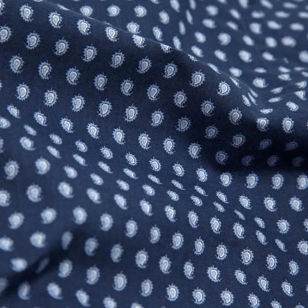 Edifice Paisley Print Button Down ShirtNavy