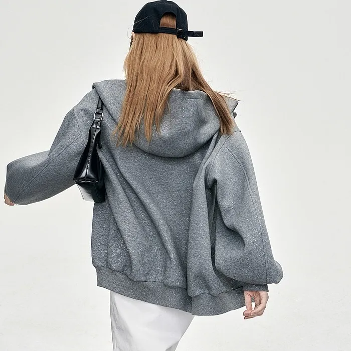 ELF SACK  |Street Style Long Sleeves Cotton Oversized Puff Sleeves Logo