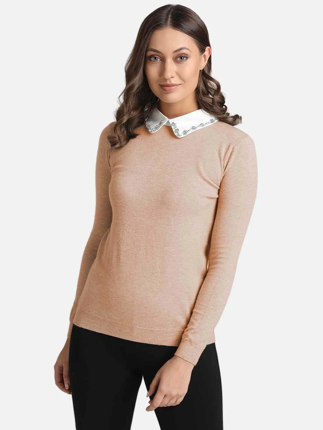 Embellished Collar Pullover