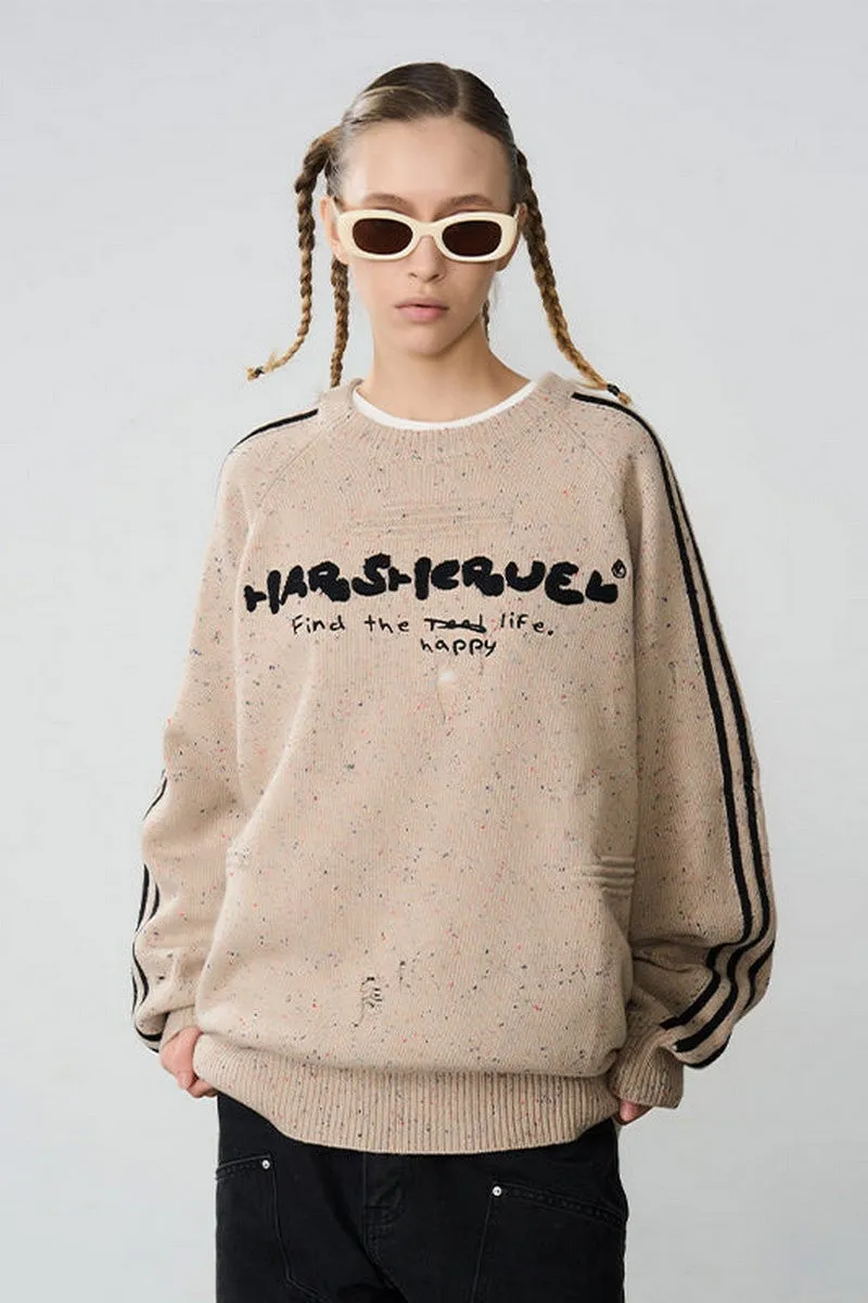 Embroidered Knit Logo Sweater