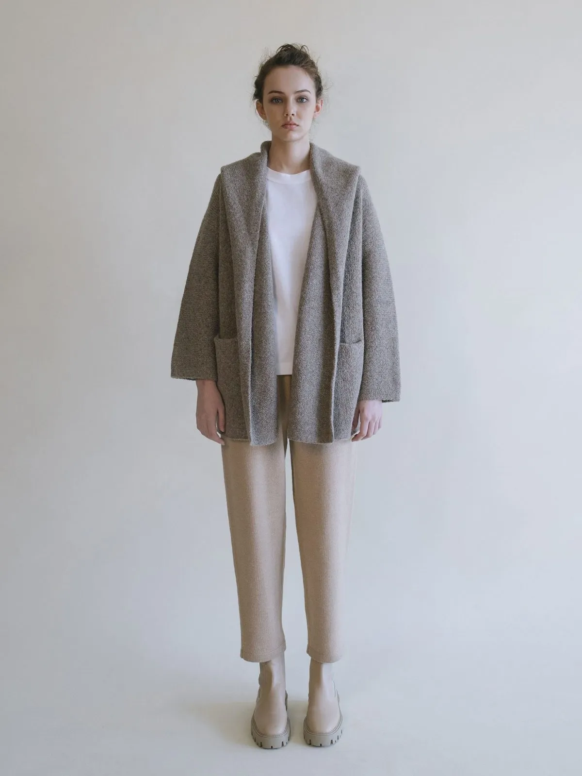 Enca Car Hooded Coat - Taupe