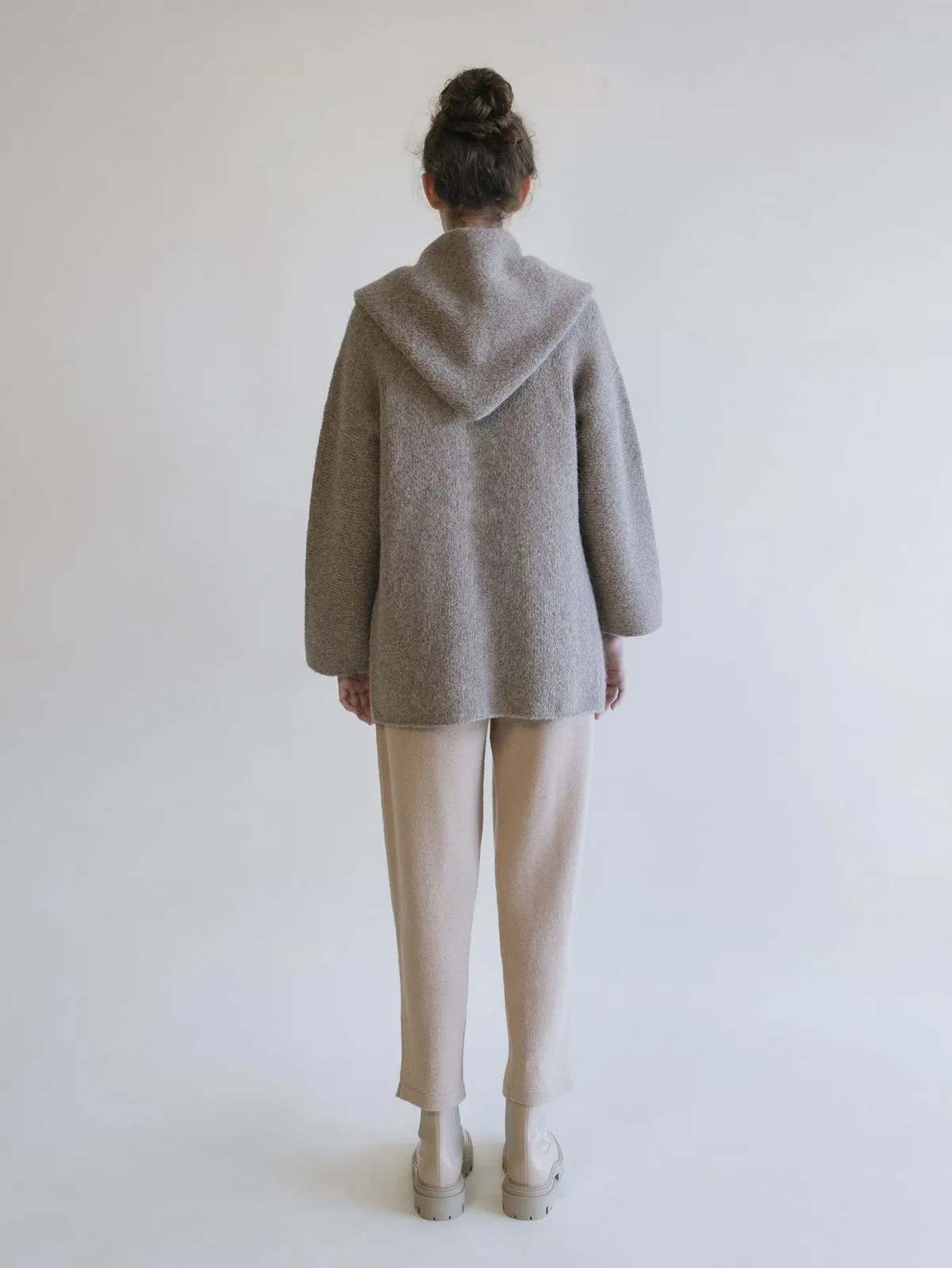 Enca Car Hooded Coat - Taupe