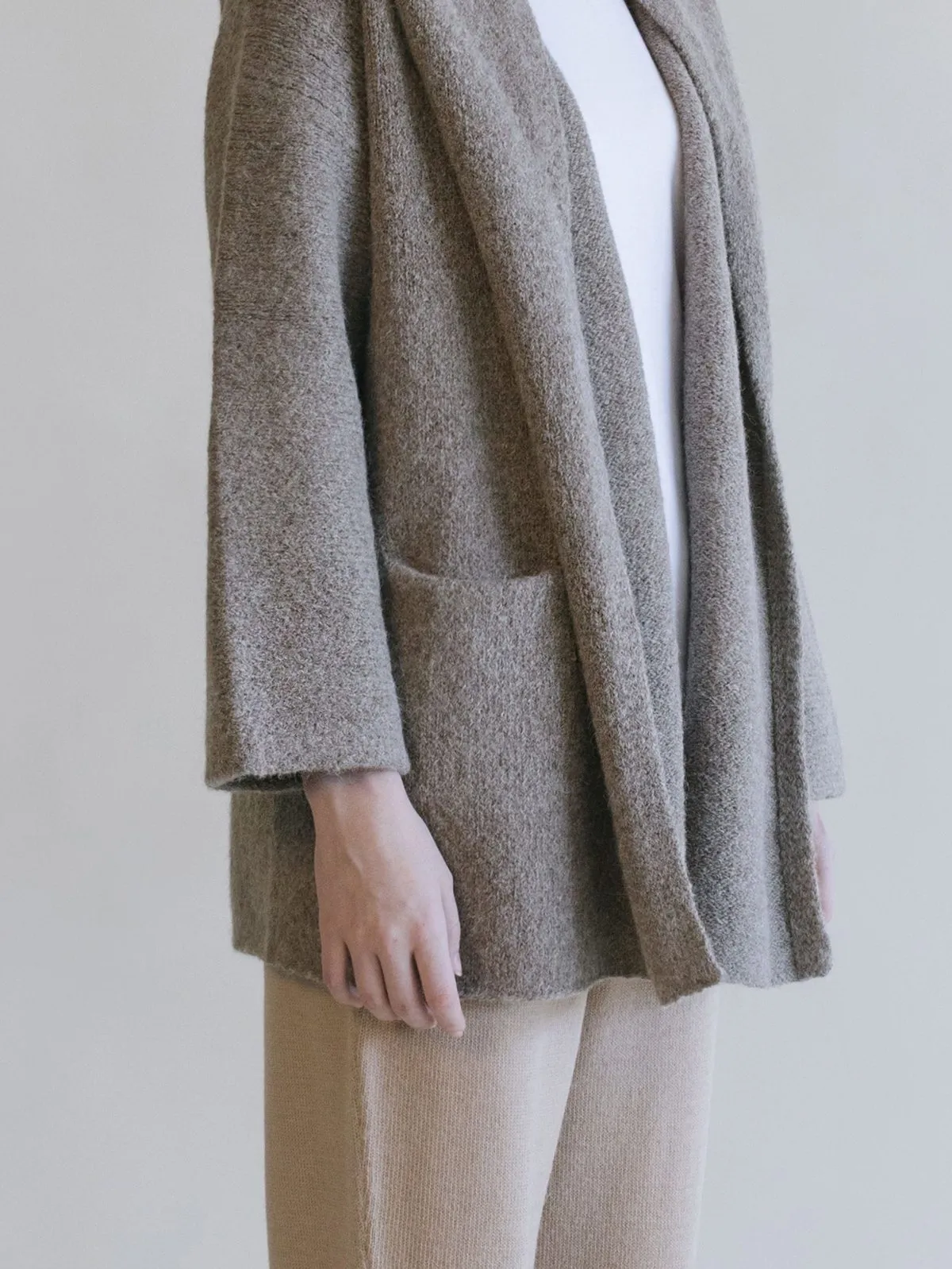 Enca Car Hooded Coat - Taupe