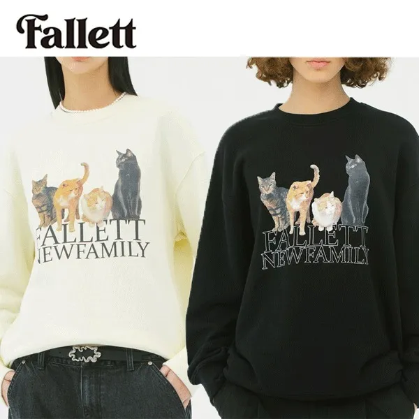 Fallett  |Crew Neck Unisex Street Style U-Neck Long Sleeves