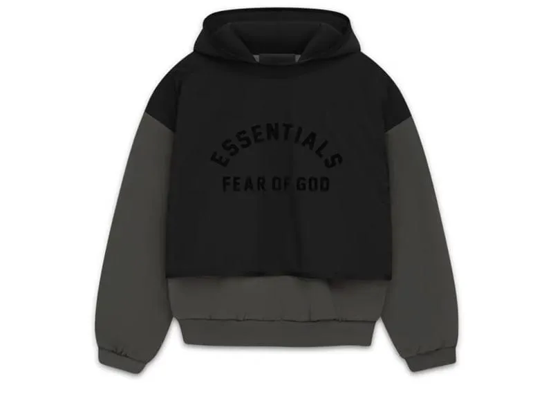 Fear of God Essentials Nylon Fleece Hooded Sweater Ink/Jet Black