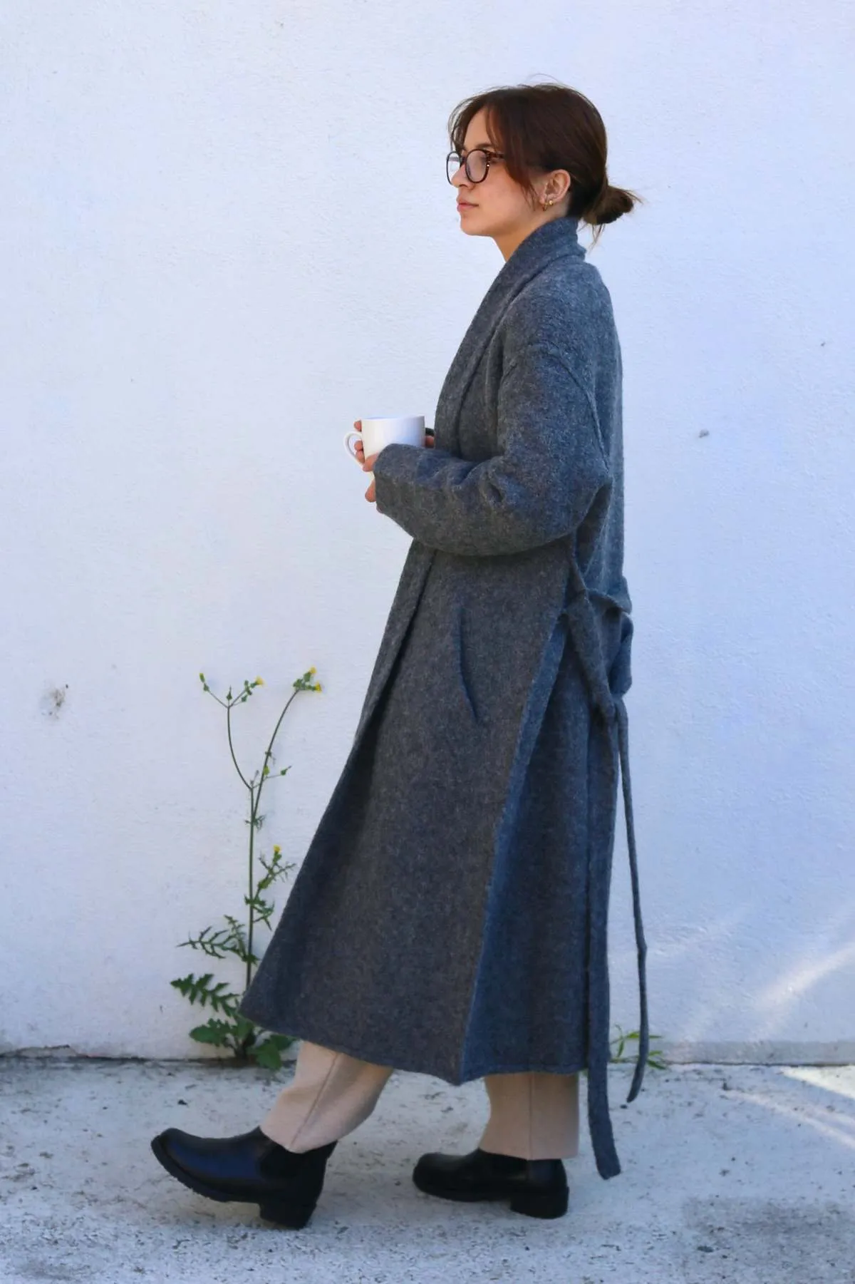 Felted Wrap Coat - Ash