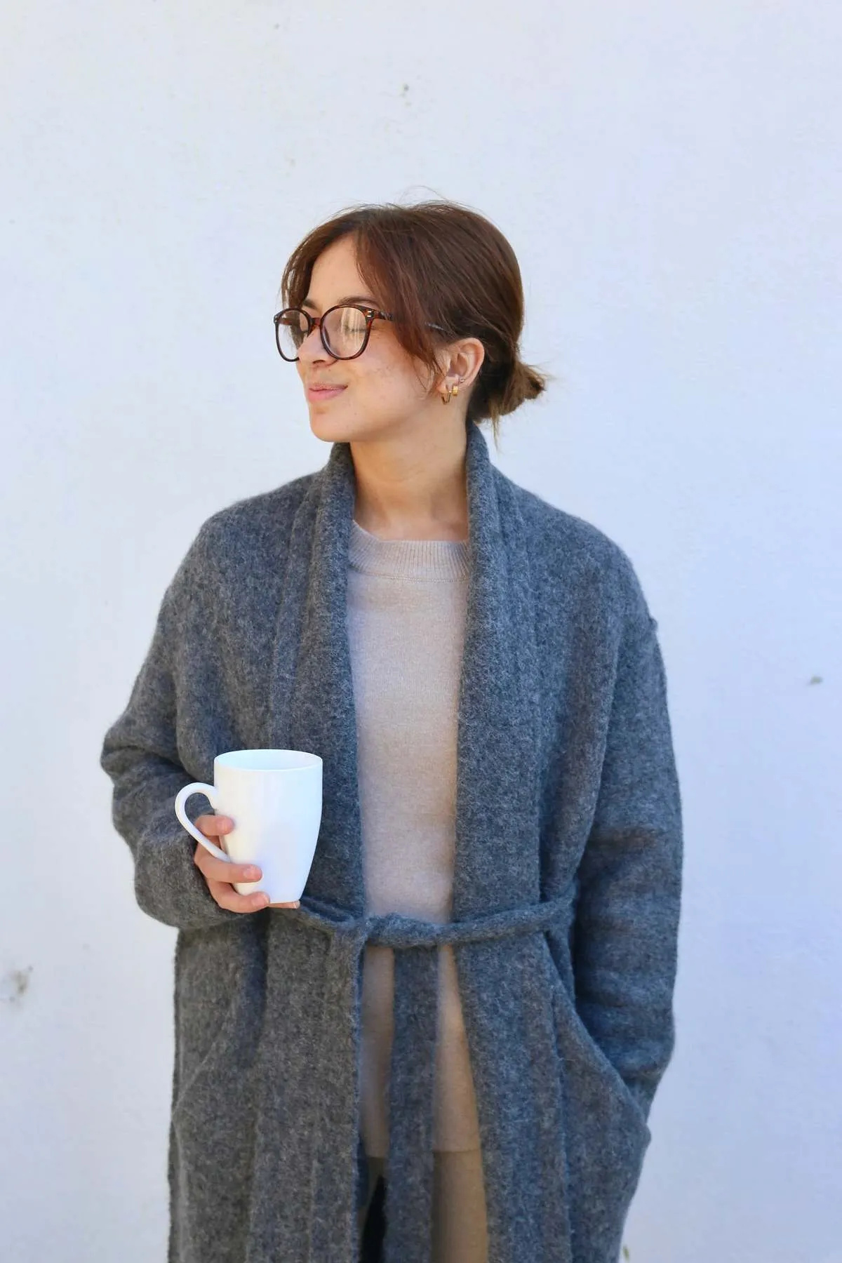 Felted Wrap Coat - Ash