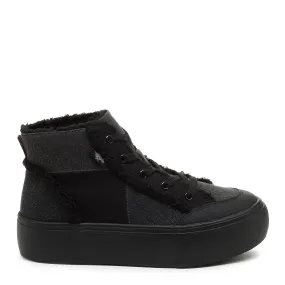 Flair Black Patchwork Platform Sneaker