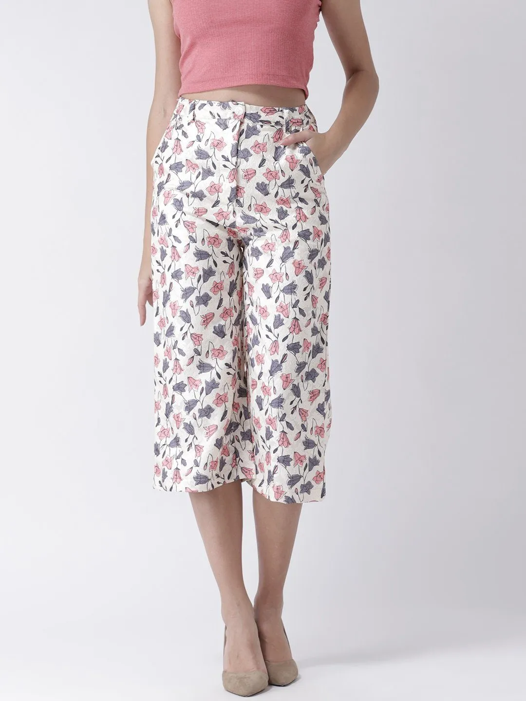 Floral Printed Culotte Trousers