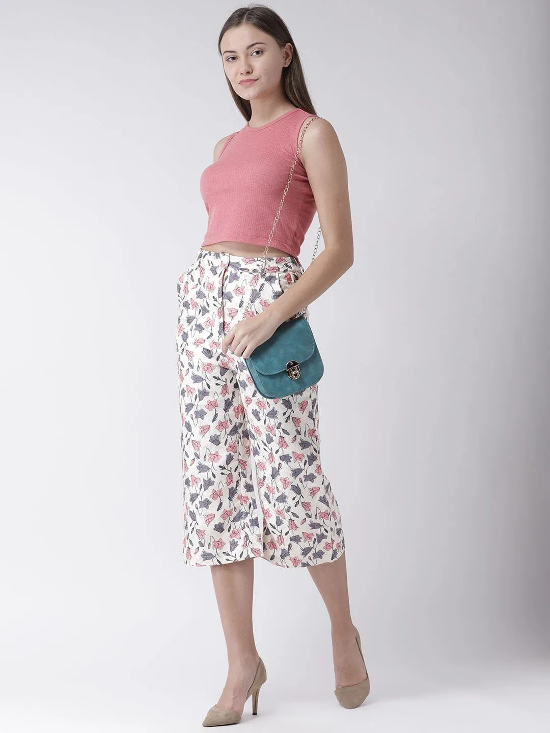 Floral Printed Culotte Trousers