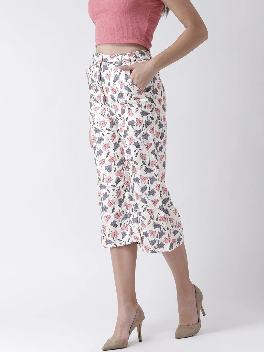 Floral Printed Culotte Trousers