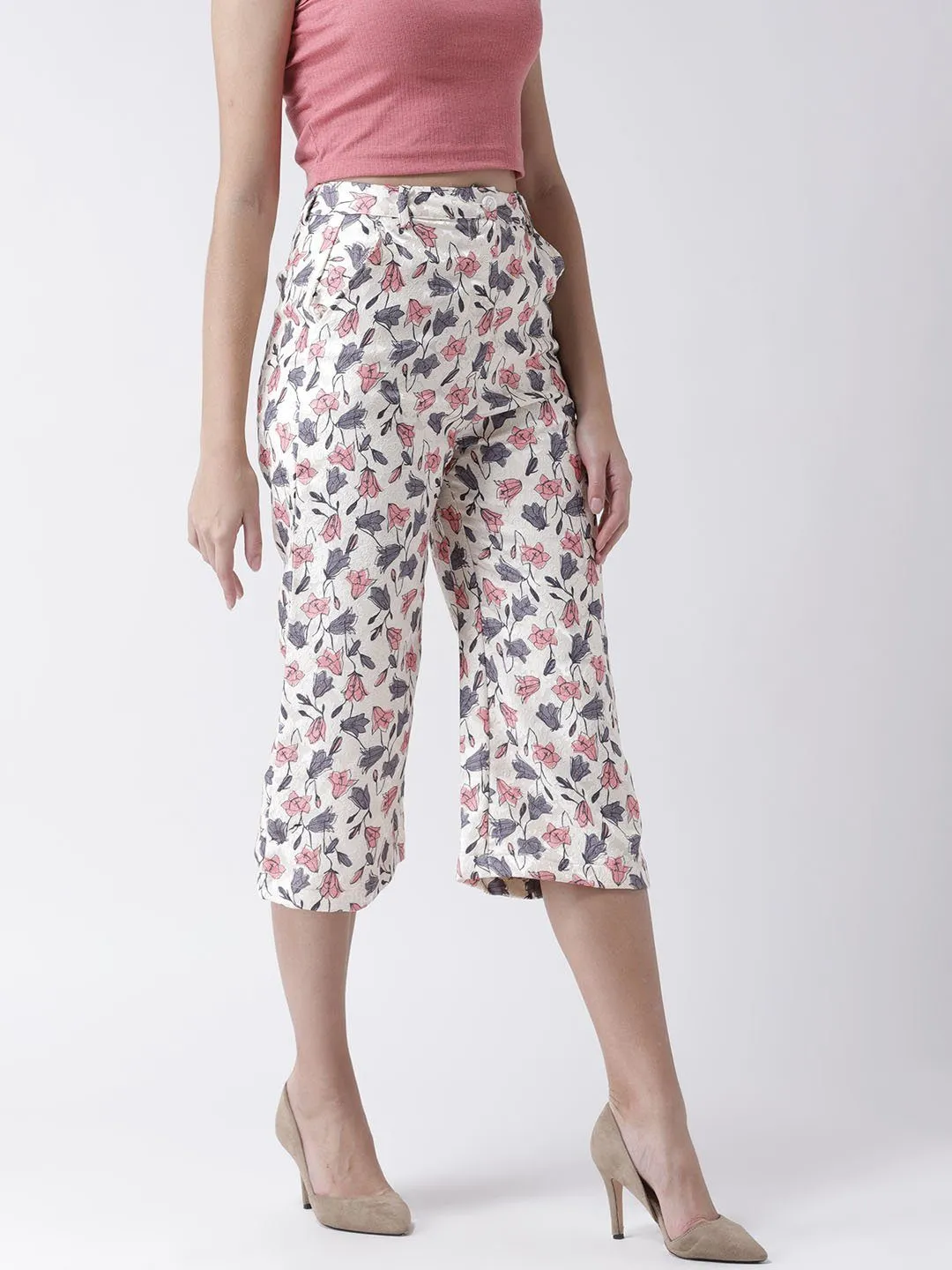 Floral Printed Culotte Trousers