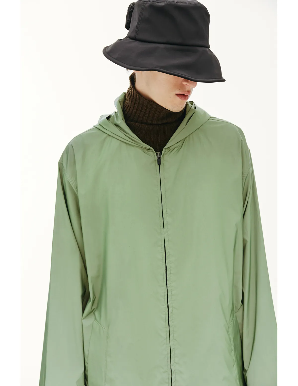 Green Reflective Hooded Coat