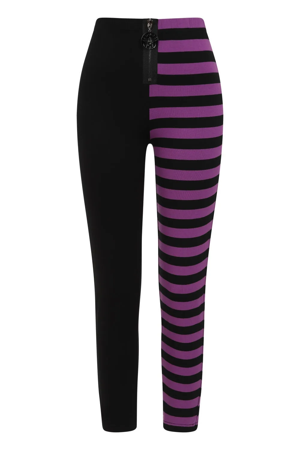 HALF BLACK HALF STRIPES LEGGINGS