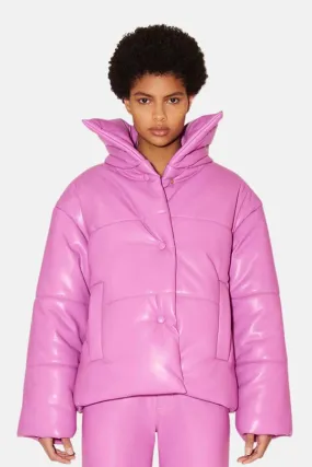 Hide Puffer Coat - Super Pink