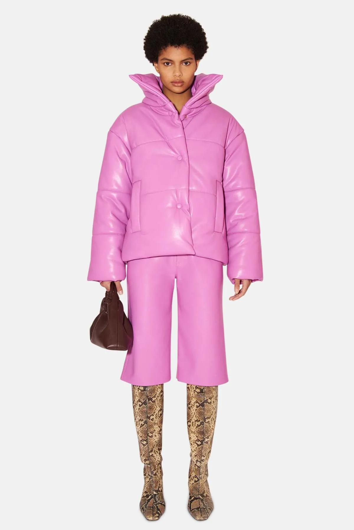 Hide Puffer Coat - Super Pink