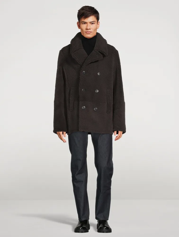 HISO Leon Genuine Sheepskin Shearling Peacoat